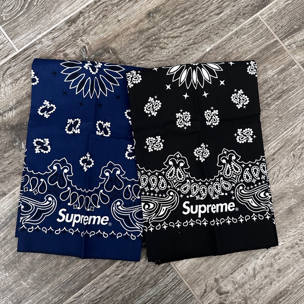Supreme Blue and Black Bandana
